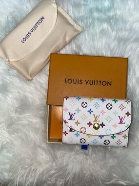 Louis Vuitton White Multicolor Monogram Wallet